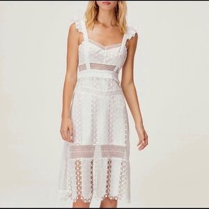 NWOT For Love & Lemons white lace midi dress